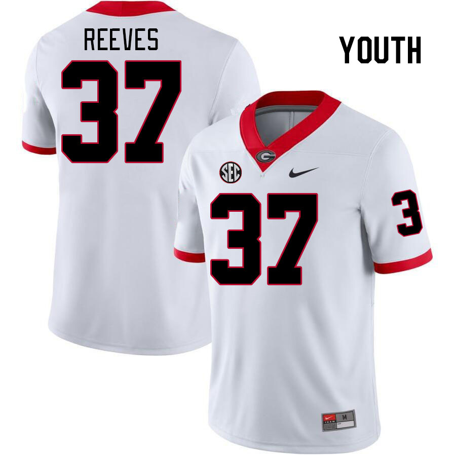 Youth #37 Izayah Reeves Georgia Bulldogs College Football Jerseys Stitched Sale-White
